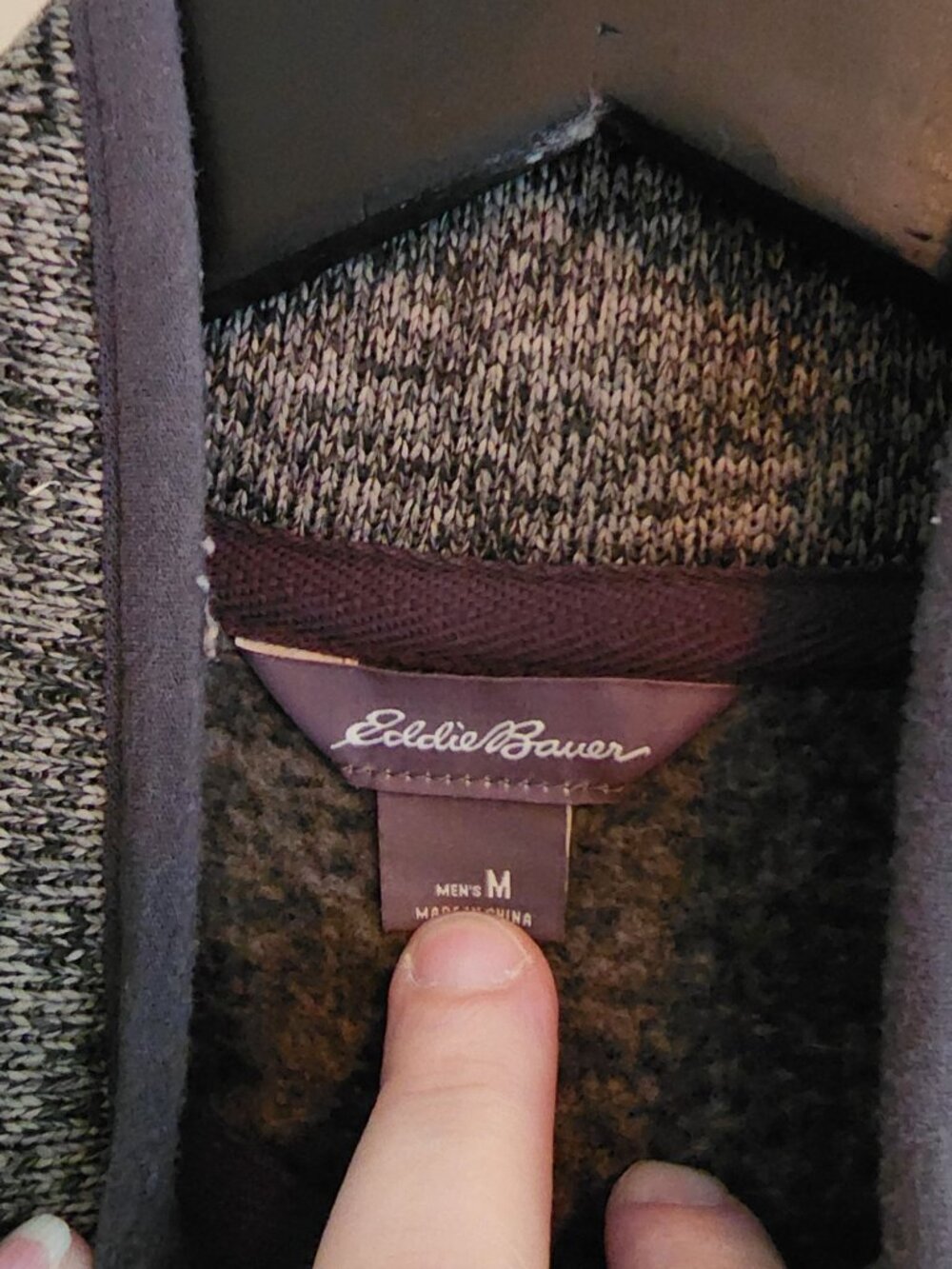 Eddie Bauer Fleece Mock Neck snap pull over Mens size Medium - Picture 3 of 3